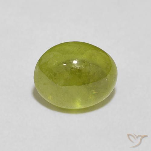 1.54ct 天然 橄榄绿色 榍石, 椭圆形, 透明