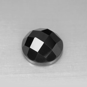 5.03克拉天然黑色尖晶石，圆形切割，10.29毫米，不透明