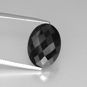 8.80克拉天然黑色尖晶石，椭圆形切割，16×11.9毫米，不透明
