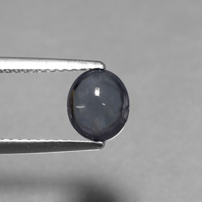 1.32克拉天然灰色尖晶石，椭圆形切割，7×6毫米，透明