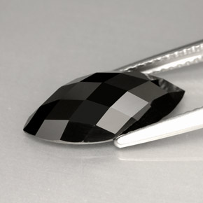 4.91克拉天然黑色尖晶石，马眼形，16×8.1毫米，不透明