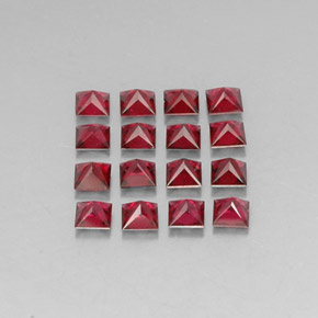 天然红色尖晶石，方形，3.1×3.1毫米，VVS-VS