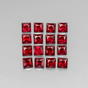 天然红色尖晶石，方形，3.1×3.1毫米，VVS-VS