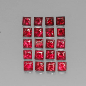 天然红色尖晶石，方形，2.6×2.6毫米，VVS-VS