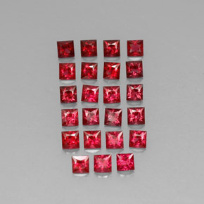 天然红色尖晶石，方形，2.6×2.6毫米，VVS-VS