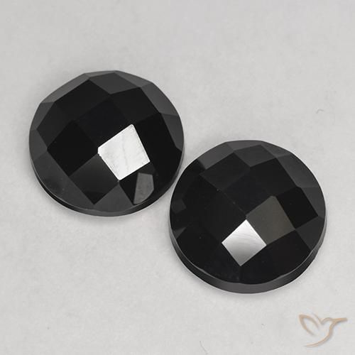 6.89ctw 天然 黑色 尖晶石, 圆形的, 不透明