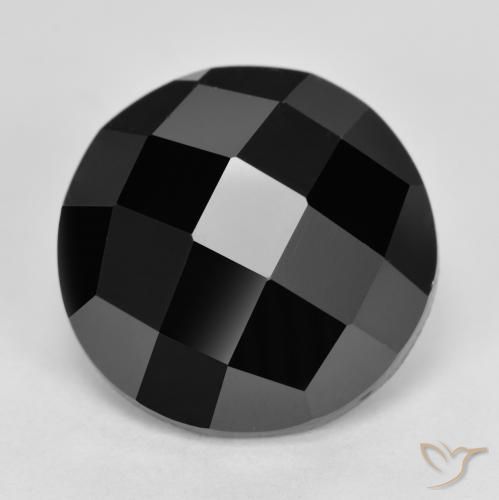 7.27ct 天然 黑色 尖晶石, 圆形的, 不透明, Photo A