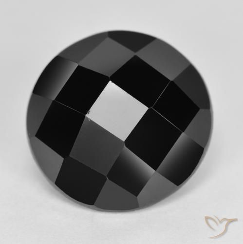 6.27ct 天然 黑色 尖晶石, 圆形的, 不透明