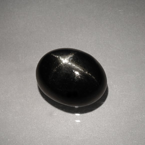 4.13克拉天然黑色星光透辉石，椭圆形切割，10.2×8.1毫米，不透明