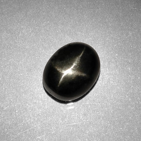 2.63克拉天然黑色星光透辉石，椭圆形切割，8.7×7.1毫米，不透明