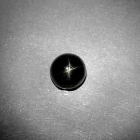 2.12克拉天然黑色星光透辉石，圆形切割，7.13毫米，不透明