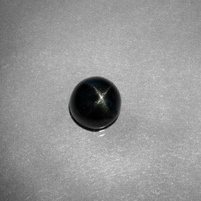 2.12克拉天然黑色星光透辉石，圆形切割，7.13毫米，不透明