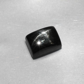 1.82克拉天然黑色星光透辉石，长方形切工，7.1×5.2毫米，不透明