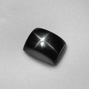 1.94克拉天然黑色星光透辉石，长方形切工，7.1×5.2毫米，不透明