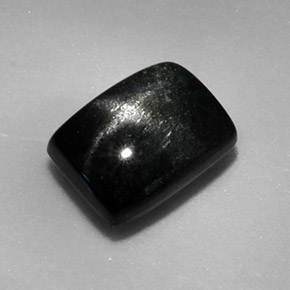 1.87克拉天然黑色星光透辉石，长方形切工，7.9×5.8毫米，不透明