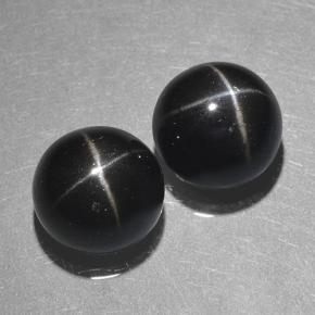 10.09天然黑色星光透辉石，圆形切割，9.10毫米，不透明