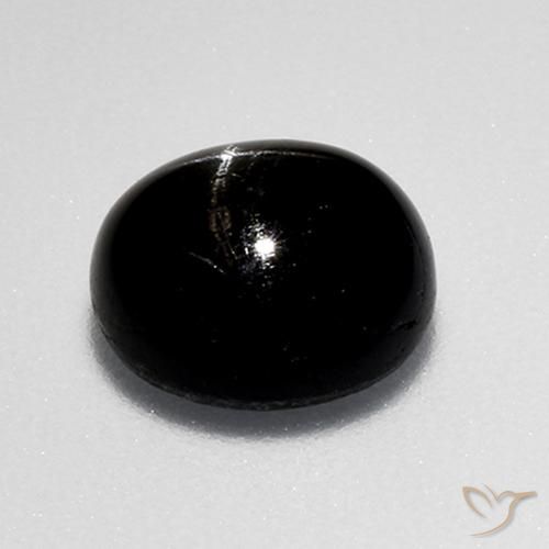 3.24克拉天然黑色星光透辉石，圆形切割，9.11毫米，不透明