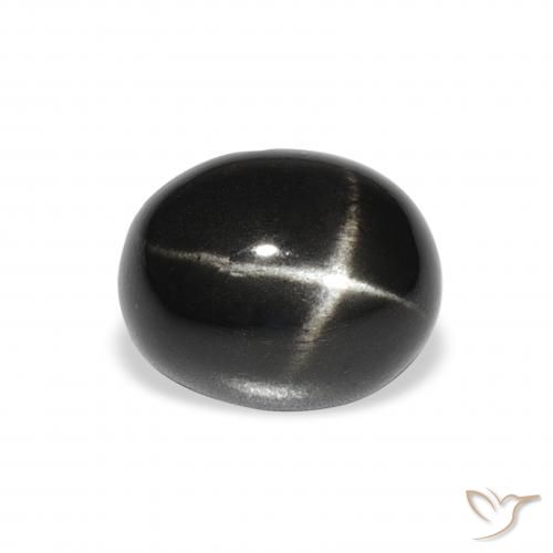 4.92ct 天然 黑色 星透辉石, 椭圆形, 不透明