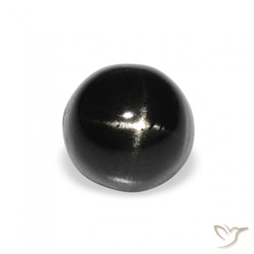 2.19ct 天然 黑色 星透辉石, 圆形的, 不透明
