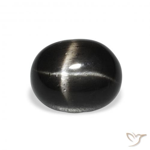 5.15ct 天然 黑色 星透辉石, 椭圆形, 不透明