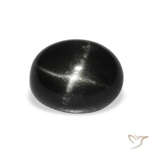 4.68ct 天然 黑色 星透辉石, 椭圆形, 不透明