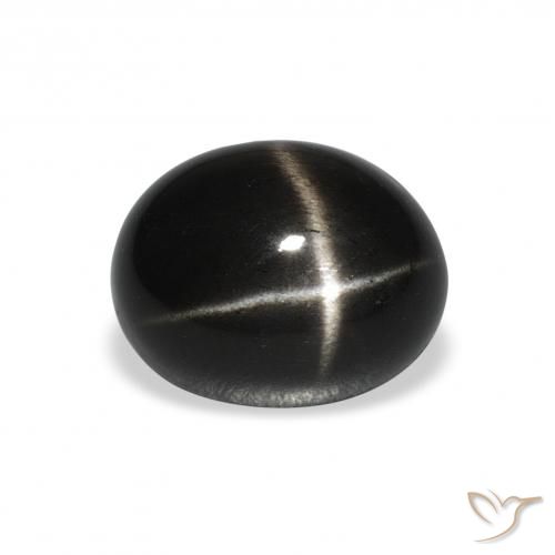 5.00ct 天然 黑色 星透辉石, 椭圆形, 不透明
