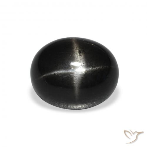 4.97ct 天然 黑色 星透辉石, 椭圆形, 不透明