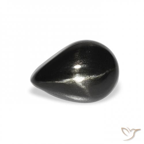 2.91ct 天然 黑色 星透辉石, 梨形, 不透明