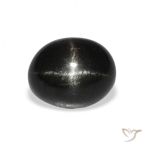 5.84ct 天然 黑色 星透辉石, 椭圆形, 不透明