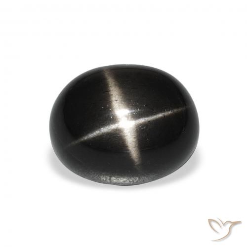 5.56ct 天然 黑色 星透辉石, 椭圆形, 不透明