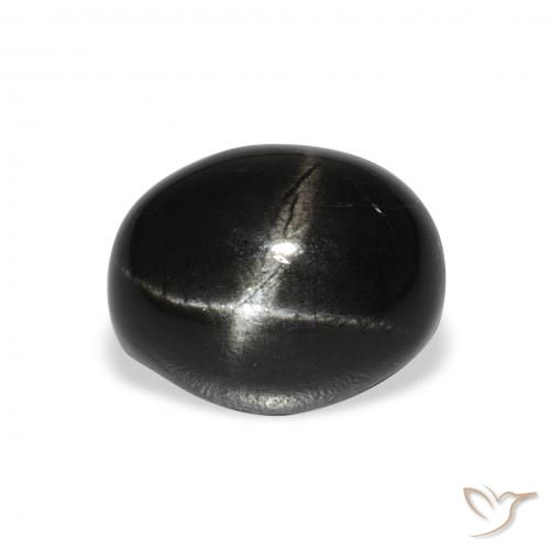5.55ct 天然 黑色 星透辉石, 椭圆形, 不透明