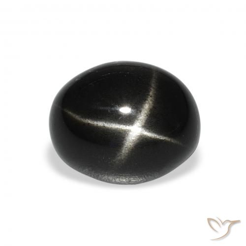 5.51ct 天然 黑色 星透辉石, 椭圆形, 不透明
