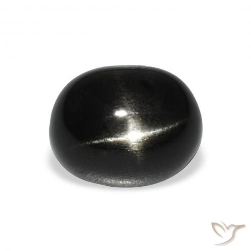 6.15ct 天然 黑色 星透辉石, 椭圆形, 不透明