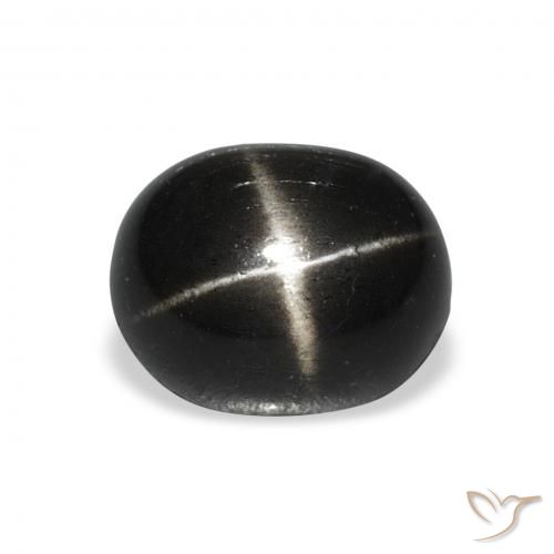 4.60ct 天然 黑色 星透辉石, 椭圆形, 不透明