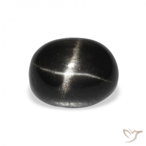 5.88ct 天然 黑色 星透辉石, 椭圆形, 不透明