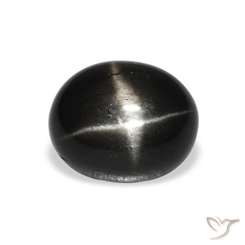 4.62ct 天然 黑色 星透辉石, 椭圆形, 不透明
