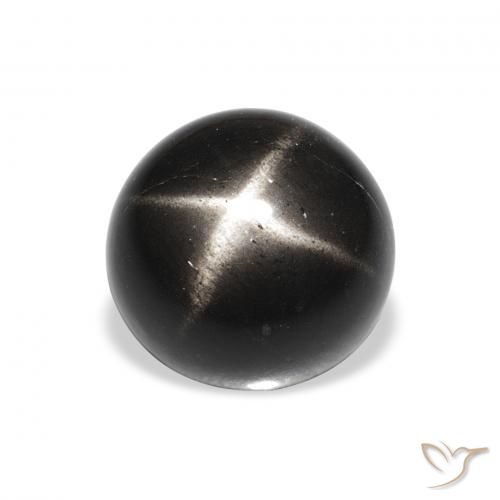 4.14ct 天然 黑色 星透辉石, 圆形的, 不透明