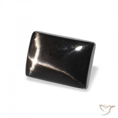 2.08ct 天然 黑色 星透辉石, 狭长方形, 不透明