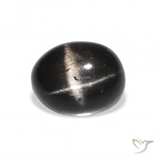 4.81ct 天然 黑色 星透辉石, 椭圆形, 不透明