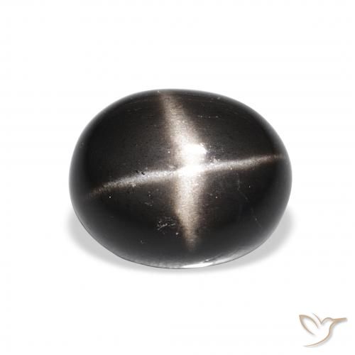 4.85ct 天然 黑色 星透辉石, 椭圆形, 不透明