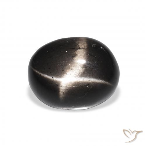 4.44ct 天然 黑色 星透辉石, 椭圆形, 不透明