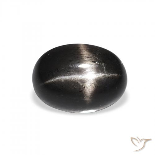 1.82ct 天然 黑色 星透辉石, 椭圆形, 不透明