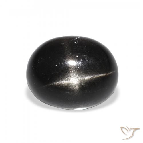 5.95ct 天然 黑色 星透辉石, 椭圆形, 不透明