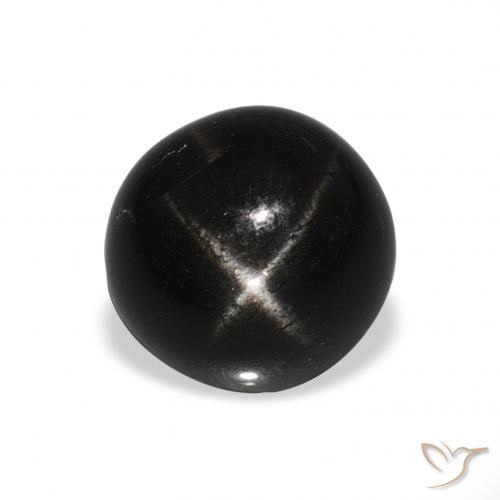 2.74ct 天然 黑色 星透辉石, 圆形的, 不透明
