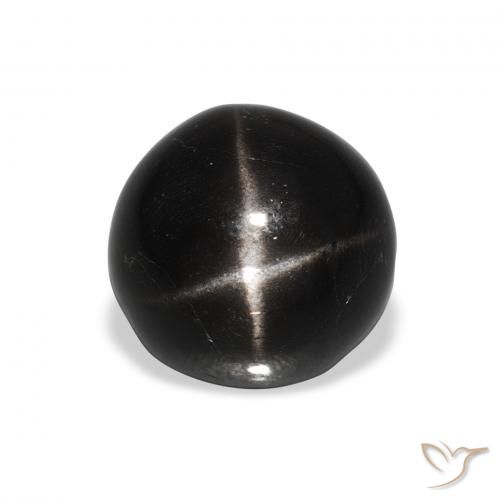 4.50ct 天然 黑色 星透辉石, 圆形的, 不透明