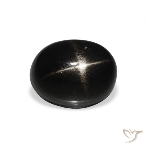 2.82ct 天然 黑色 星透辉石, 椭圆形, 不透明
