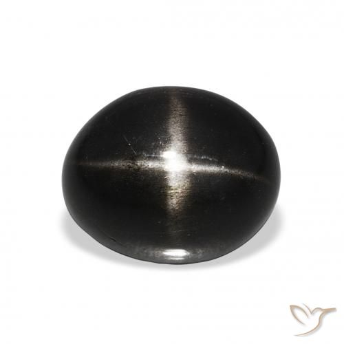 5.45ct 天然 黑色 星透辉石, 椭圆形, 不透明