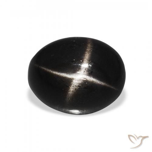 4.05ct 天然 黑色 星透辉石, 椭圆形, 不透明