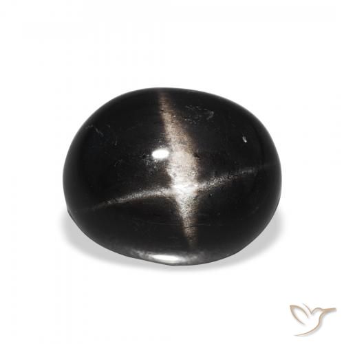 4.61ct 天然 黑色 星透辉石, 椭圆形, 不透明