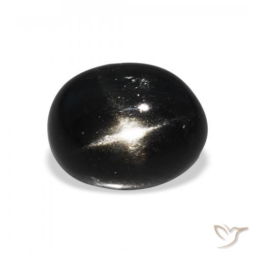 4.36ct 天然 黑色 星透辉石, 椭圆形, 不透明